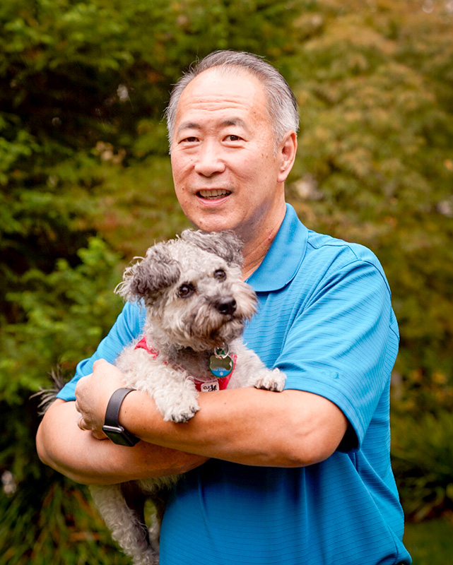 Jeff Chang with family pet