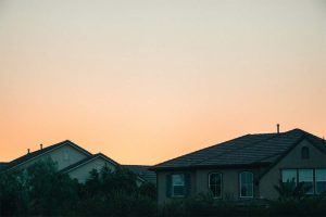 Sunset over tract homes